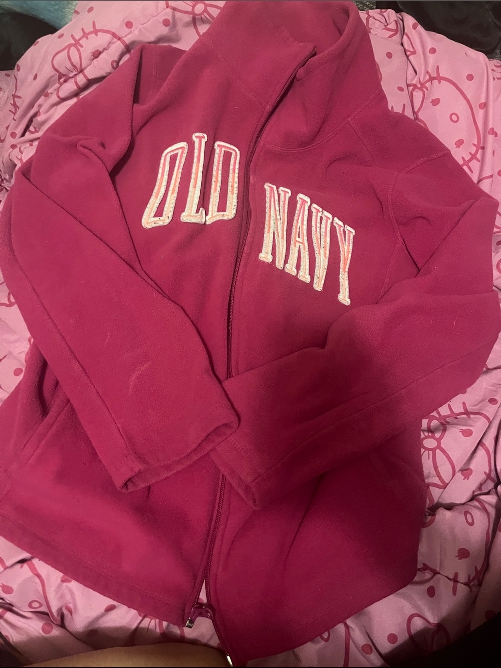 Old Navy Bright Pink Full-Zip Fleece Hoodie